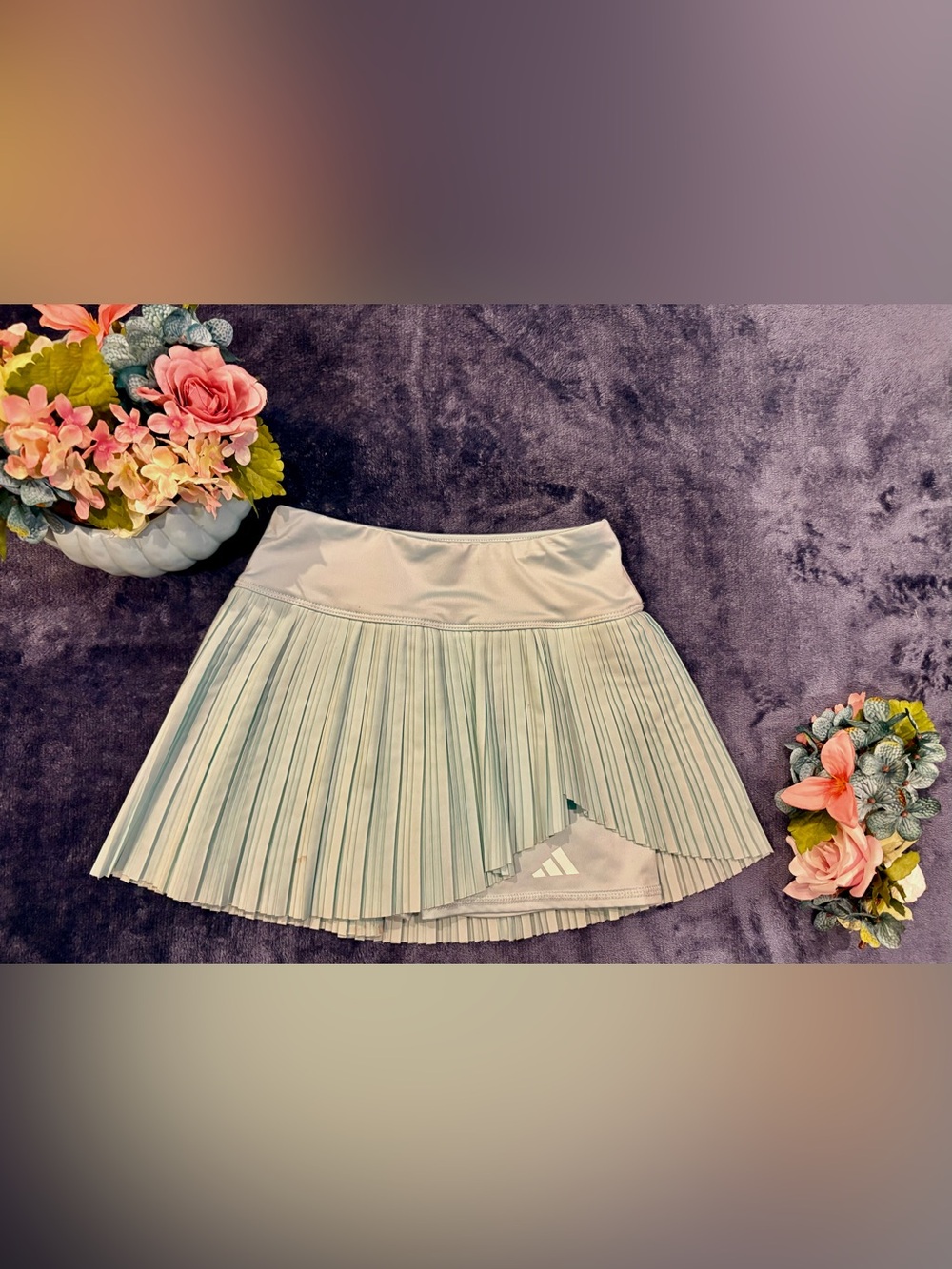 adidas Mint Green Pleated Skater Tennis Skirt